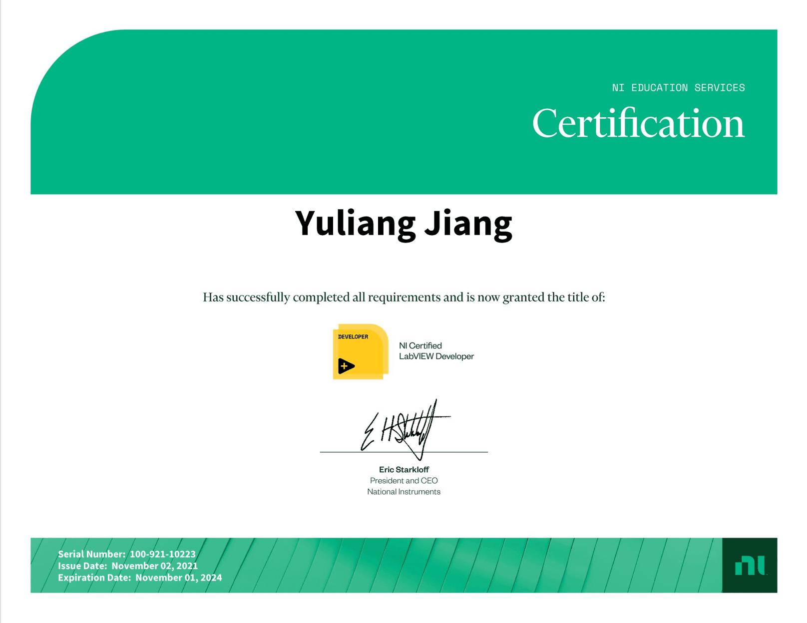 Certified LabVIEW Developer